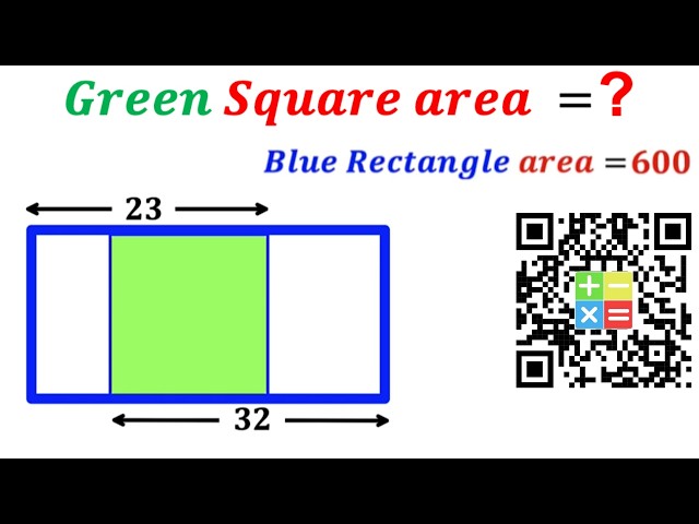 Can you calculate area of the Green Square? | (Rectangle) | #math #maths | #geometry