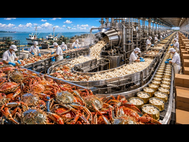 How Millions of Wild Crabs Become Premium Canned Meat | Full Factory Process