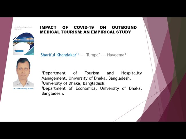 Impact of COVID 19 on outbound medical tourism An empirical study JTMR 2023 101 107 122