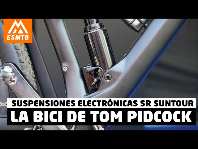 Suspensiones electrónicas SR Suntour en la bici de Tom Pidcock