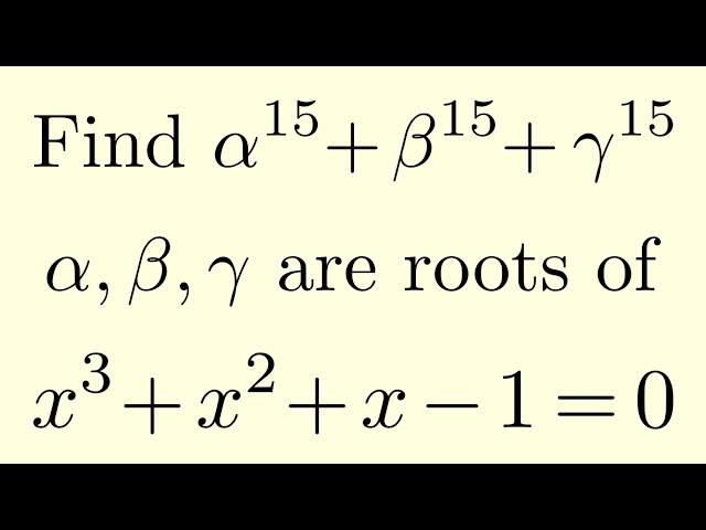 A Tricky Roots of Cubics Problem