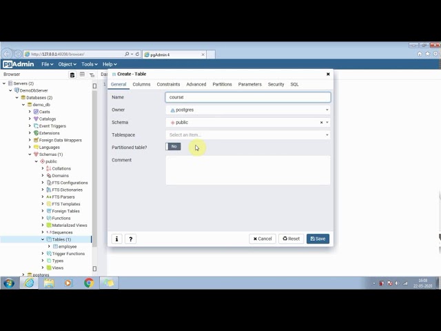 How to Create table,insert and select operations on table in Postgresql