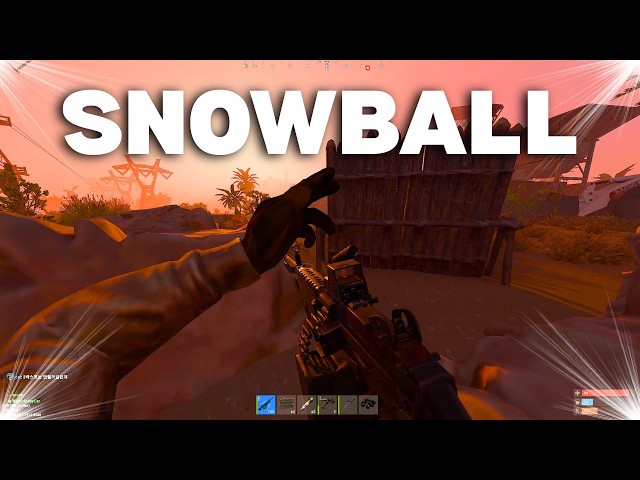 2 MINUTE SNOWBALL TO M249 WITH 17,987 HOURS IN RUST (RAID DEFENSE)