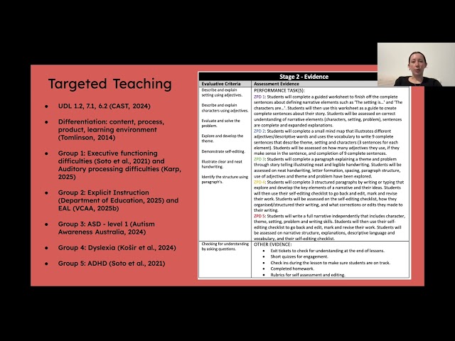 EDU4005 AT3 Planning for Targeted Teaching