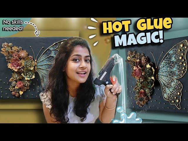 🔥"Hot Glue Gun Butterfly Art | Best Out of Waste DIY Wall decor!"