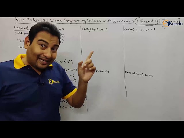 Kuhn Tucker (NLPP with 2 Variables and 2 Inequality Constraints) Problem 1