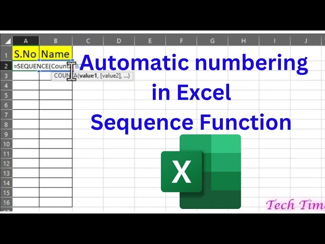 automatic numbering in Microsoft Excel| Sequence function in Excel#sequenceFunction