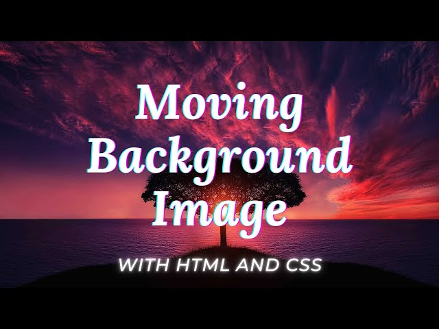 Amazing Moving Background Image Using Just HTML & CSS Animation Keyframes #1