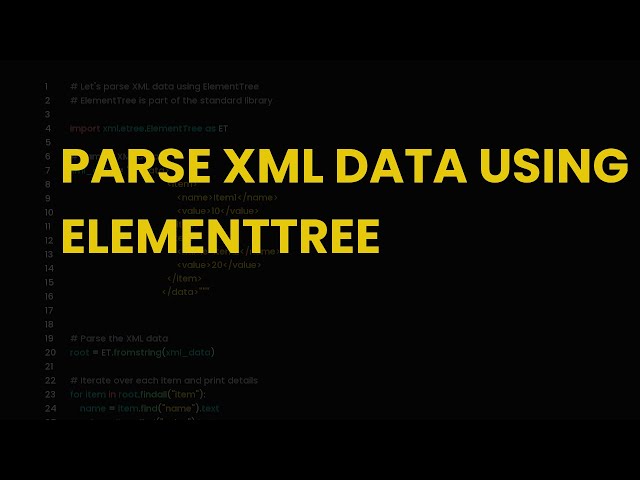 Parse xml data using elementtree