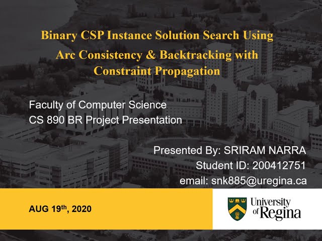 Binary CSP Instance Solution Search Using Arc Consistency & Backtracking with Constraint Propagation