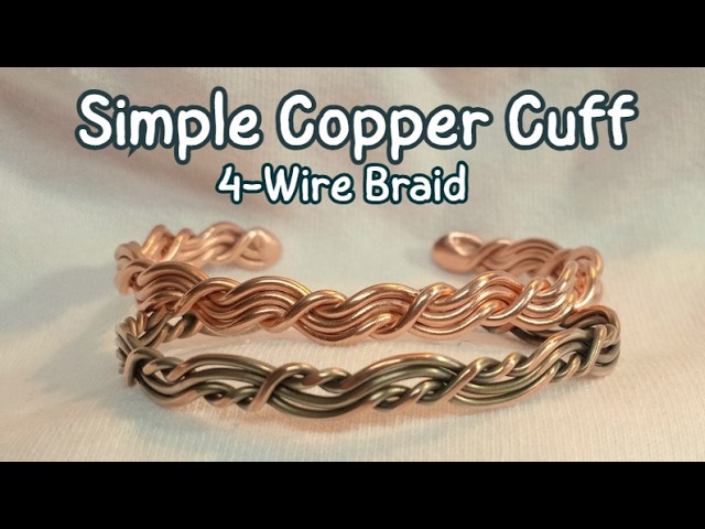 Simple Braided Copper Wire Cuff Bracelet - Easy DIY Jewellery Tutorial for Beginners #copperbracelet
