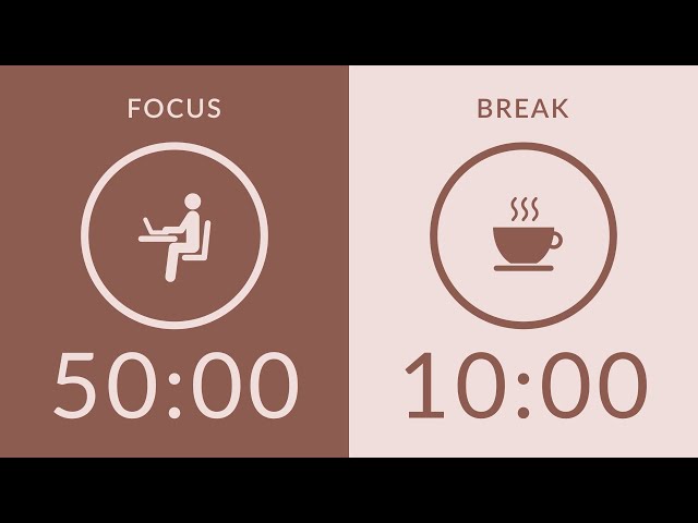50/10 Pomodoro Timer with Brown Noise 🎧 4-Hour Study with Me for Deep Focus & ADHD ✨