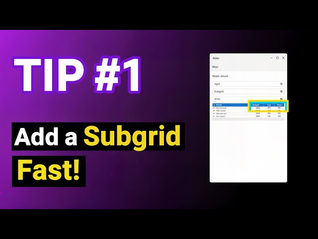 Quick PowerApps Tips #1 - Add a Subgrid in Seconds
