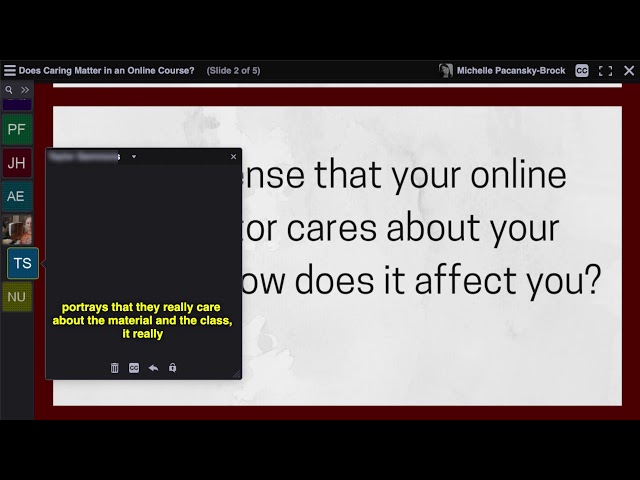 If your online instructor cares, how does it affect you?