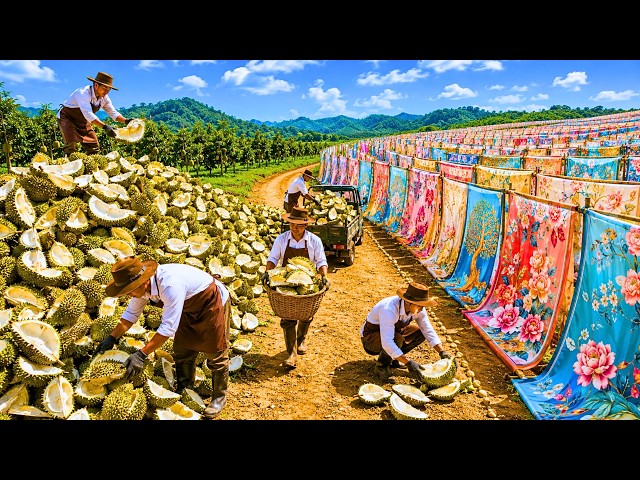 How Millions of Durian Shells Become Soft Luxury Silk Every Day | Full Factory Process