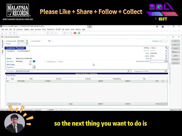💵 SQL Accounting Tutorial: How to Record Customer Payment | Step-by-Step Guide