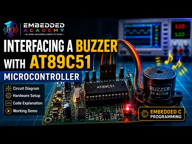 🔔 Interfacing an Active Buzzer with AT89C51 Microcontroller | Embedded C Programming Tutorial