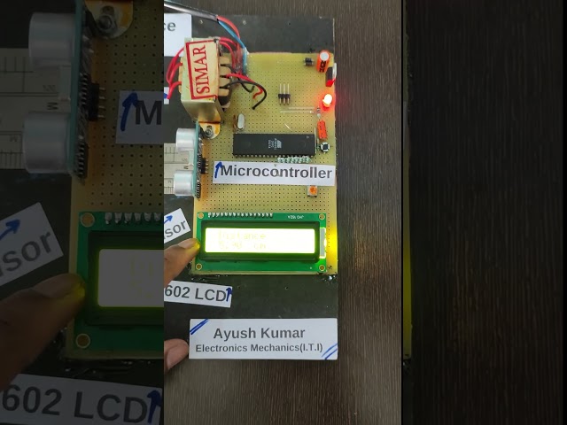 with source code | ultrasonic based distance sensor | college project  idea | with 8051 | 1602 lcd