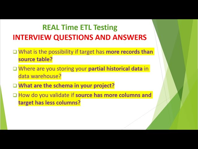 Real Time ETL Testing Interview Questions and Answers Part 1 | Recently asked ETL Testing Q&A
