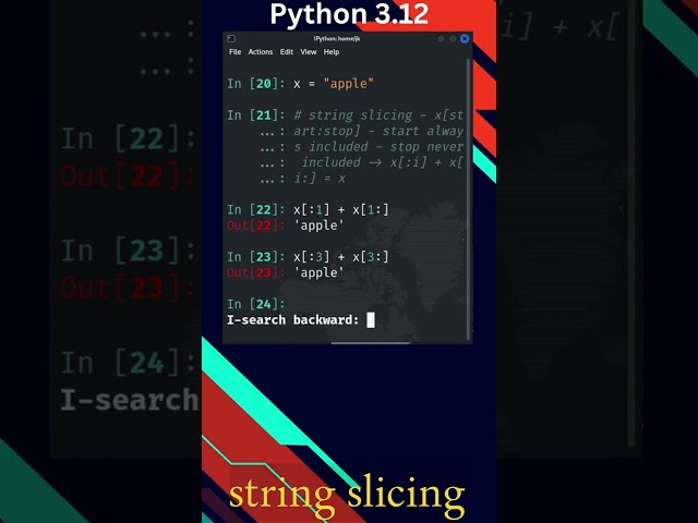 Python 3.12 - full course - string slicing 3