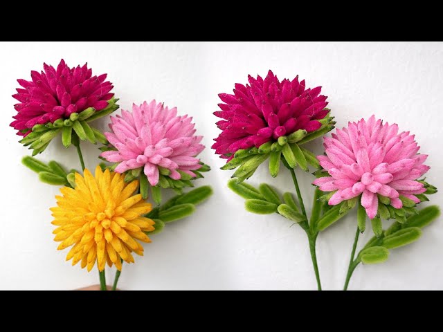 How to Make Beautiful Pipe Cleaner Flower | diy fuzzy wire flowers tutorial | DIY Simple Crafts