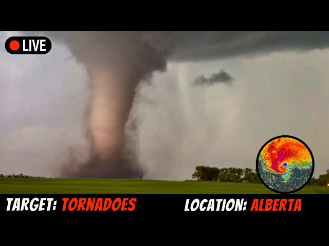 🔴Extreme Tornado Threat Developing Near Edmonton - LIVE STORM CHASER