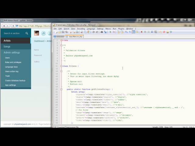 PHP Admin Panel - restrict form input
