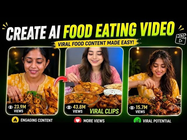 AI Food Eating Video Kaise Banaye 2026 🍔 | AI Mukbang Video Create Kare | Free AI Tutorial | 