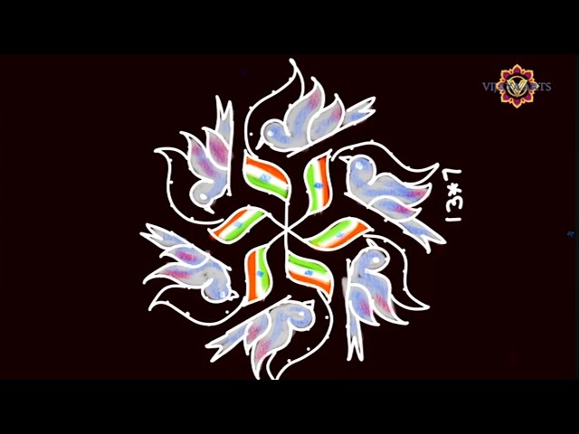 Republic Day special rangoli, 🇮🇳Indian special rangoli | muggulu | vijaya Arts | Pigeon bird rangoli