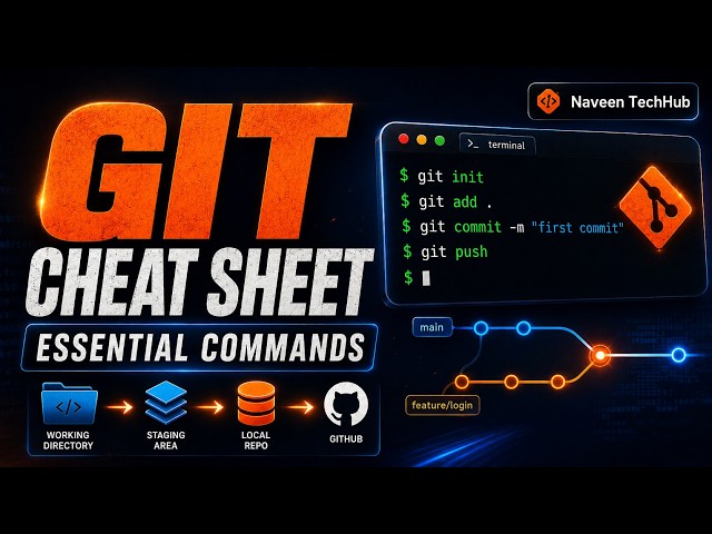 Git Cheat Sheet for Beginners 🚀 | Essential Git Commands with Real Examples | DevOps Tutorial