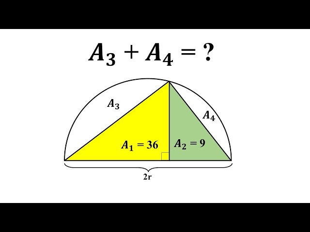 Calculate the unknown Area in the semi circle | Geometry Math Problem | GeoGebra