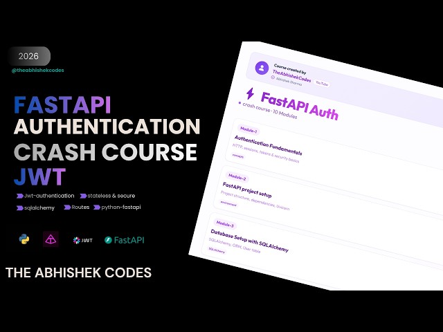 FastAPI JWT Authentication Complete Course | Build Secure Login & Signup APIs with Python (Hindi)