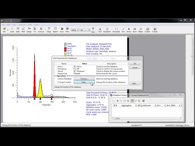Databasing in ModFit LT