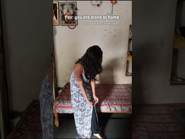 pov: you become sasti fashion designer when you are alone at home #shorts #shortsfeed bodycon dress