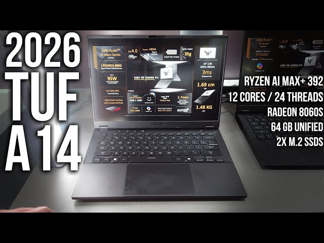 2026 Asus TUF A14 Brings the HEAT! Radeon 8060S Monster iGPU + Ryzen AI  Max+ 392. Best New Laptop?