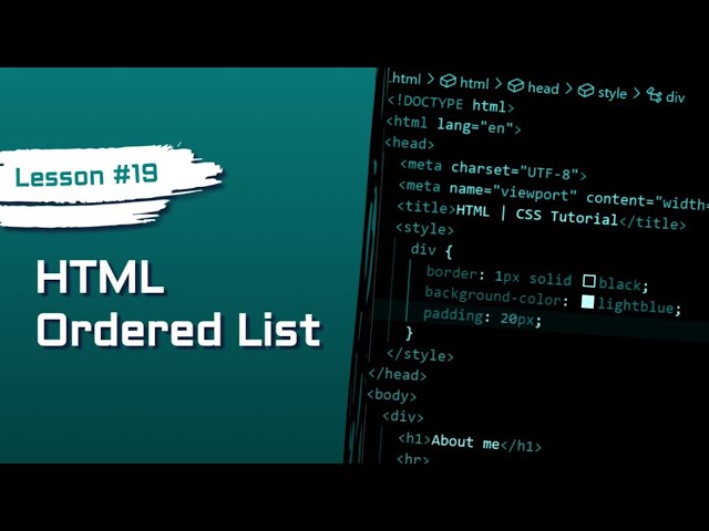 Ordered Lists | Can You Really Nest Lists in HTML | HTML & CSS #19