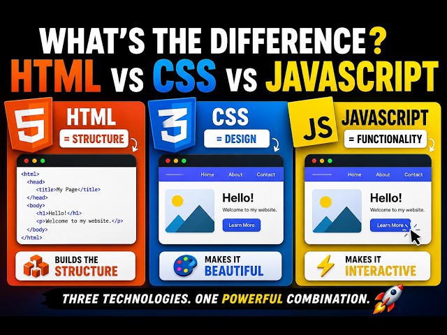 HTML vs CSS vs JavaScript 💻