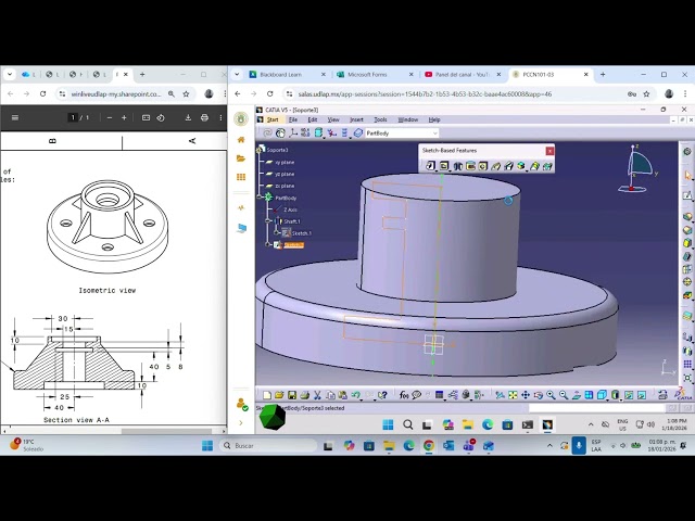 CatiaV5  - Modelado Soporte 3 P2026