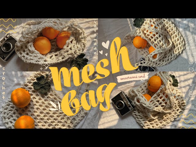 How to Crochet a Mesh Bag Using Macrame Cord | Super Easy Tutorial for Beginners