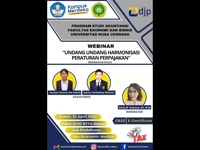 Webinar Undang-undang Harmonisasi Peraturan Perpajakan