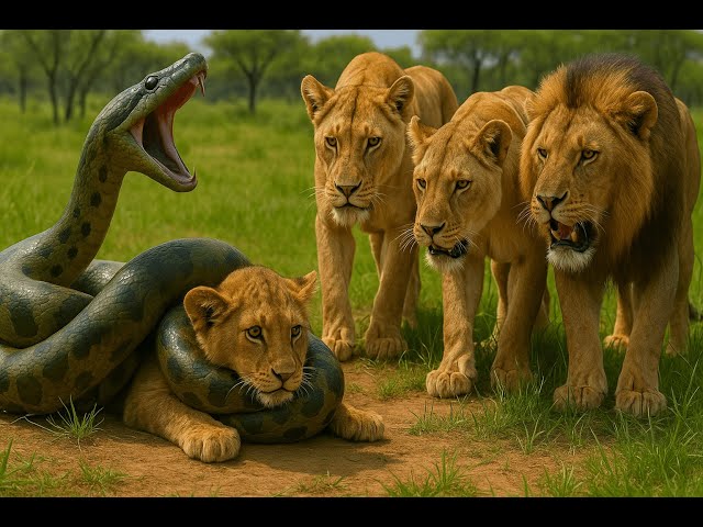 Ce serpent attaque un lionceau… la réaction des lions est incroyable