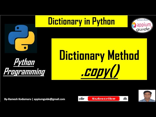 Python Dictionary #9 | copy() Method