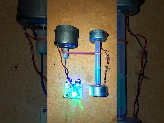RGB LED Light Powered Mini Dynamo Free Energy Generator • DC Motor