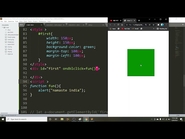 Mouse event in javascript