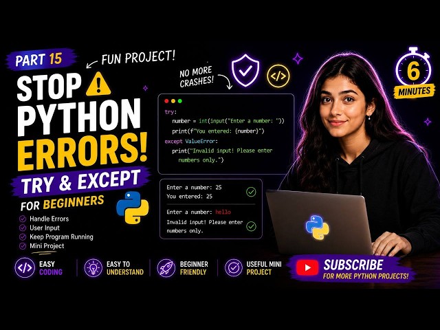 Stop Your Python Program from Crashing !🚫💥 | Try & Except Explained
