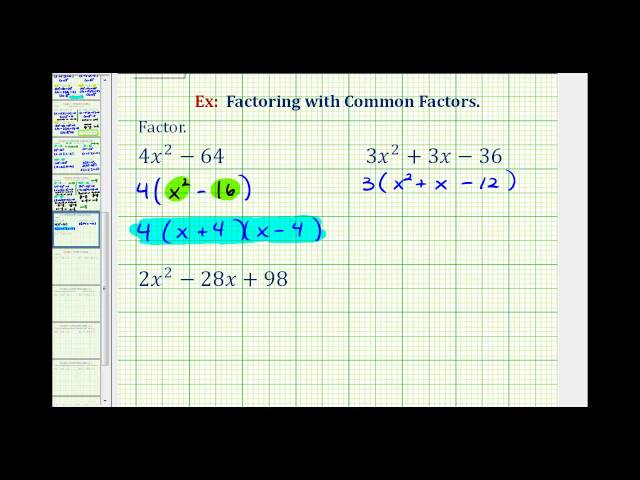 Ex:  Factoring Polynomials with Common Factors