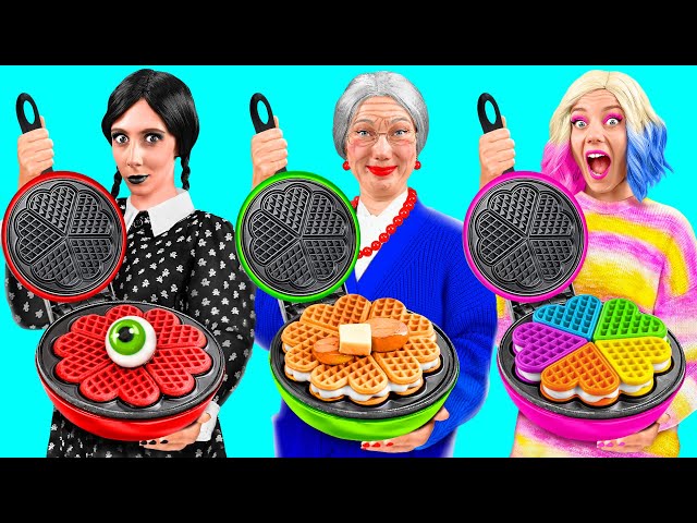 Reto De Cocina Wednesday vs Abuela | Impresionantes Trucos de Cocina de Fun Teen