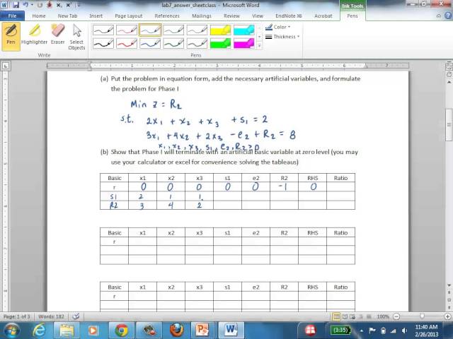 Lecture 6 (part 2): Two Phase Method-Artificial Solution