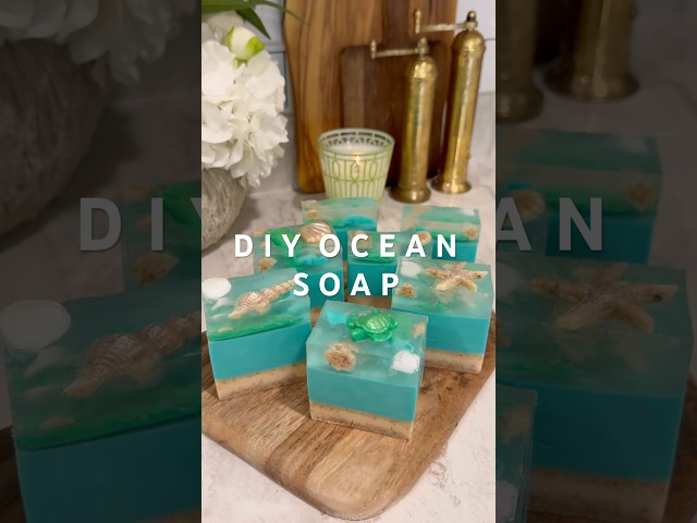 diy ocean soap 🌊🫧 #soap #soapmaking #soapcutting #asmr #asmrsounds #asmrvideo