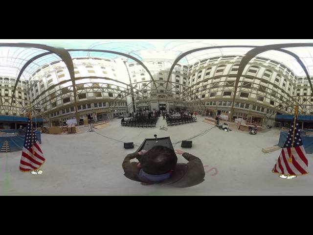 A view from Trump's podium at his future hotel, in 360º